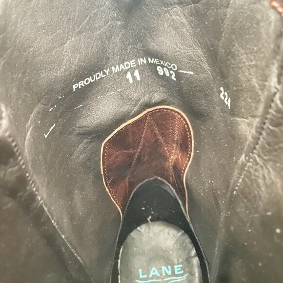Lane Mens Brown Cowboy Boots 11 D Genuine Leather Western Casual Square Toe - Picture 8 of 10